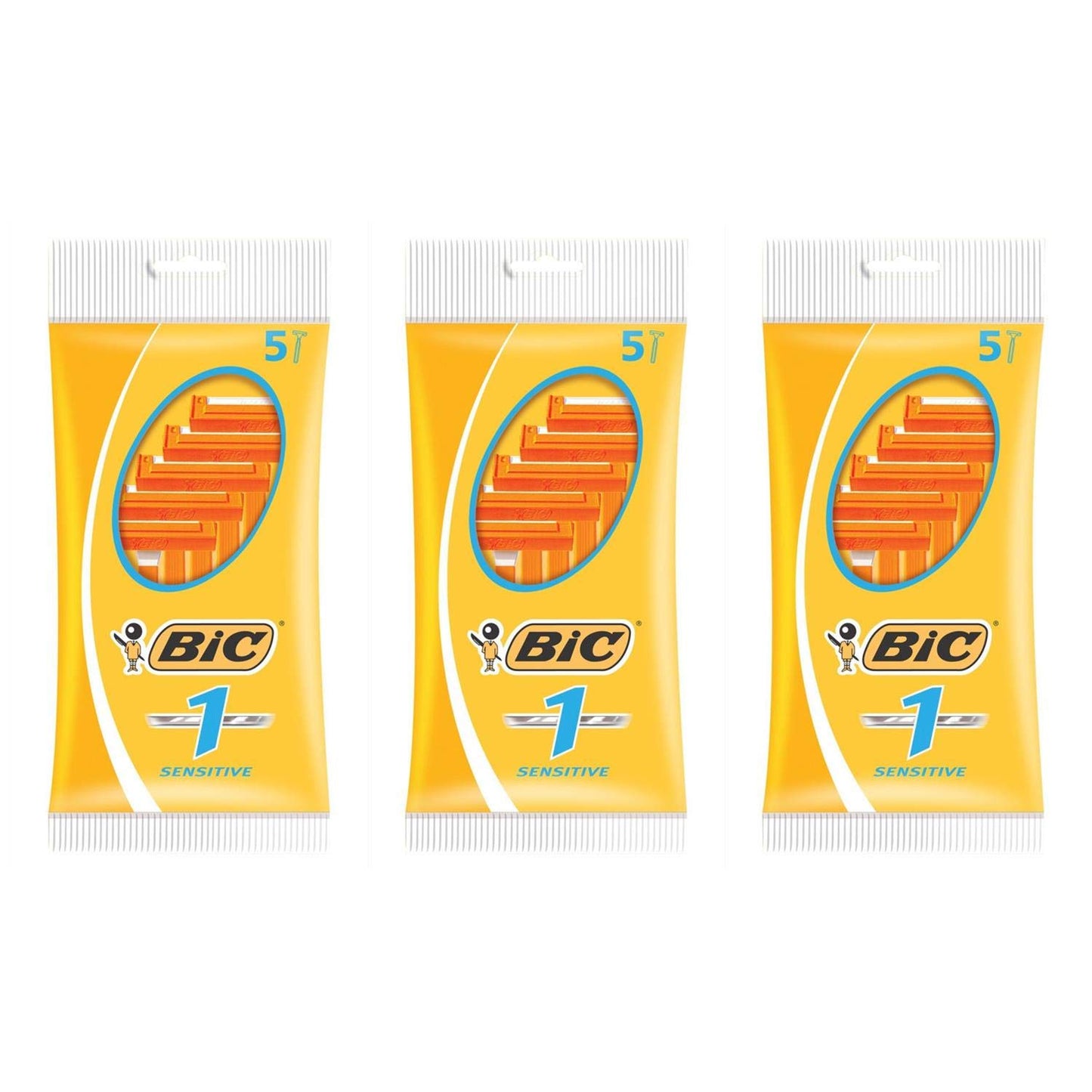 BIC Pack of 3 Packs of 5 Razor Blades No. 1-1 Blade for Sensitive Skin