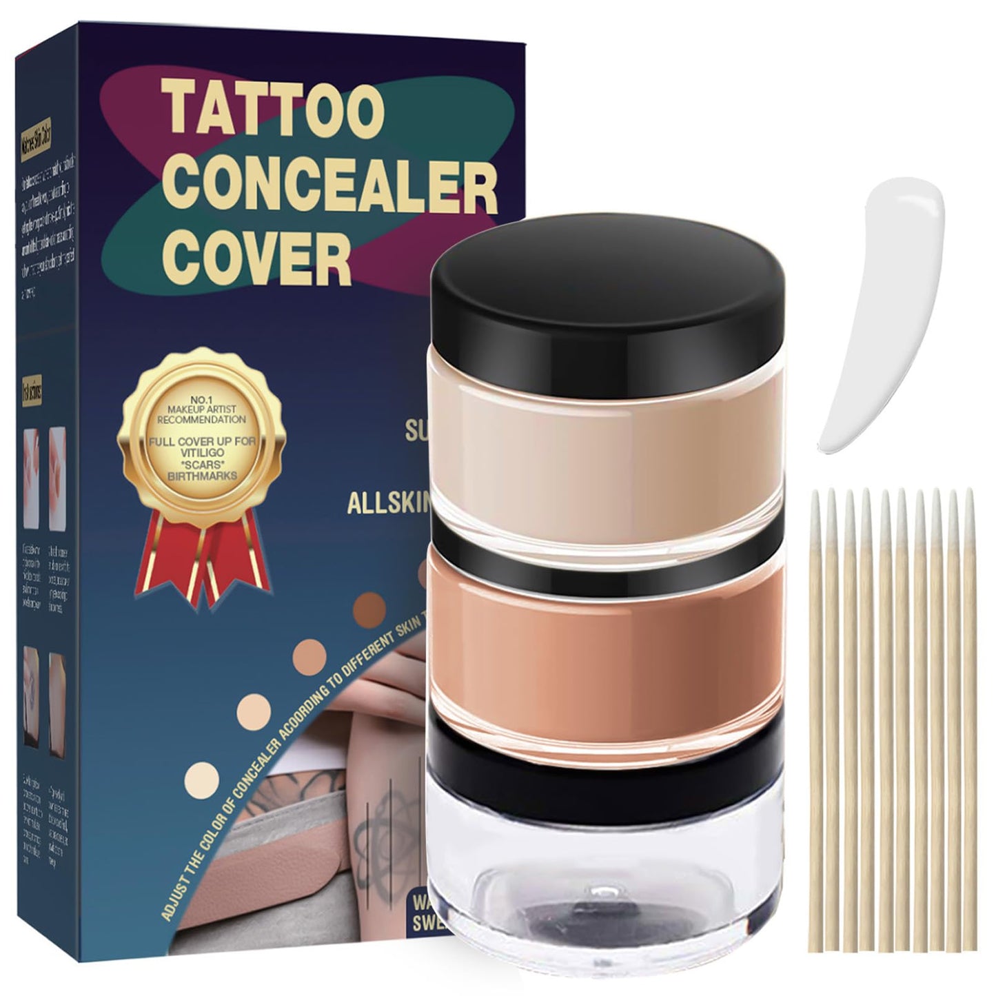 Tattoo Cover Up Makeup Waterproof, Two Sizes0525
