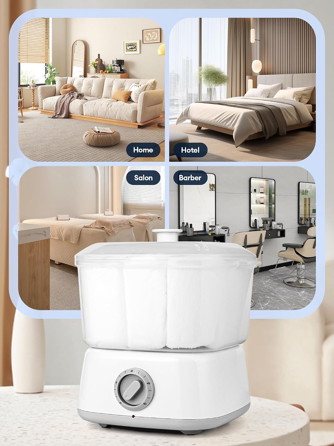 Hot Towel Warmer for Estheticians - 3L Capacity for 12 Mini Hand & Face Towels | Ideal for Spa & Home Use