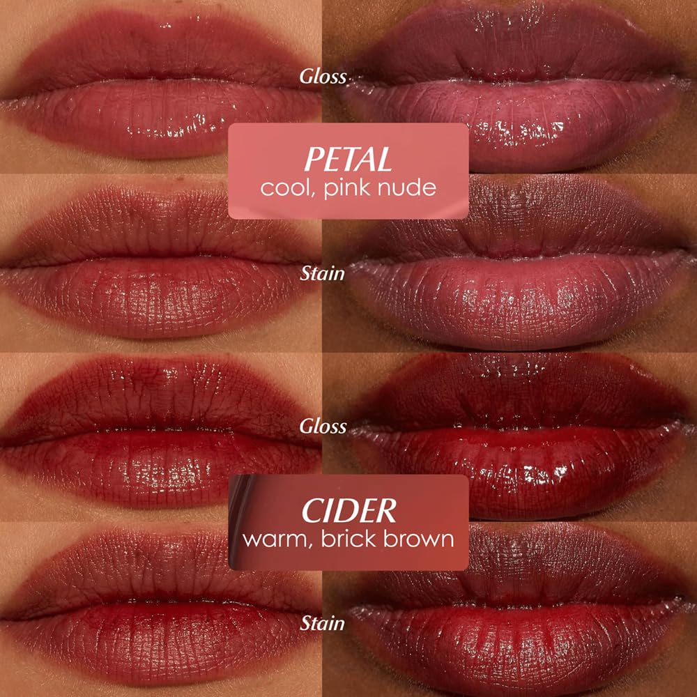 Cider Cloudtint Lip Gloss Stain - Hydrating Gloss-to-Tint Hybrid | Long-Lasting Color with Squalane & Ceramide | Vegan, Cruelty-Free
