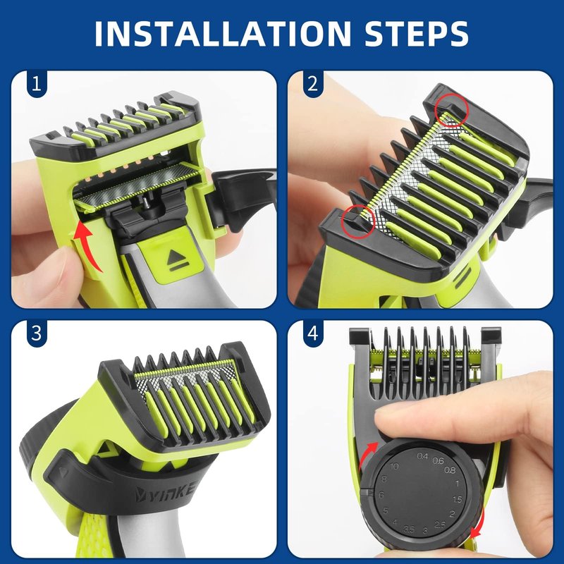14-in-1 Adjustable Guards Comb, Attachment for Hybrid Electric Trimmer QP2520 QP2530 QP2620 QP2630, from 0.4 to 10mm Precision Length, with Body Comb and Skin Guard