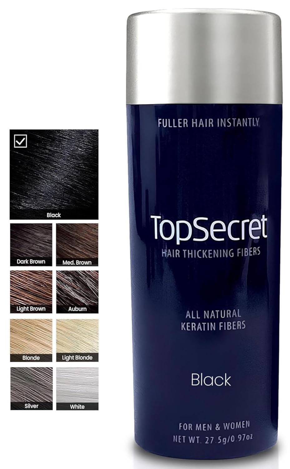 Hair Thickening Building Fibers - Natural & Undetectable Hair Filler for Men & Women | Weather-Resistant (Light Brown, Medium)