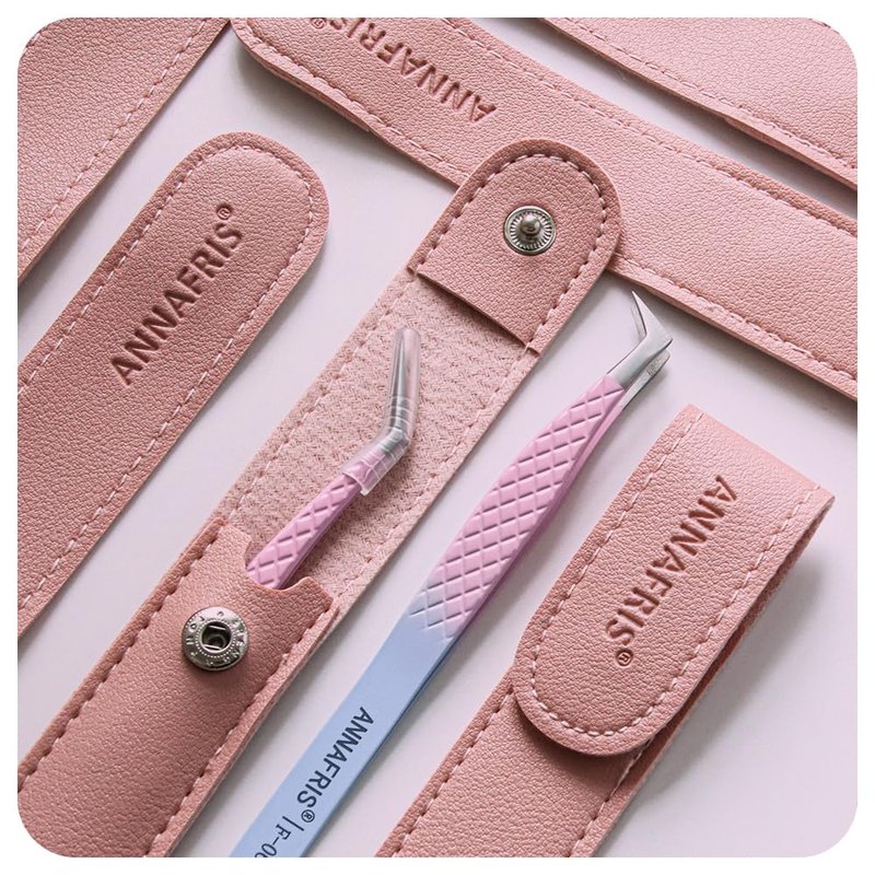 ANNAFRIS Eyelash Extension Tweezers,Fiber Tip Grip Boot Volume Lash Tweezers,Professional Pointed Lash Extension Tweezers for Easy Lash Application and Removal-F03