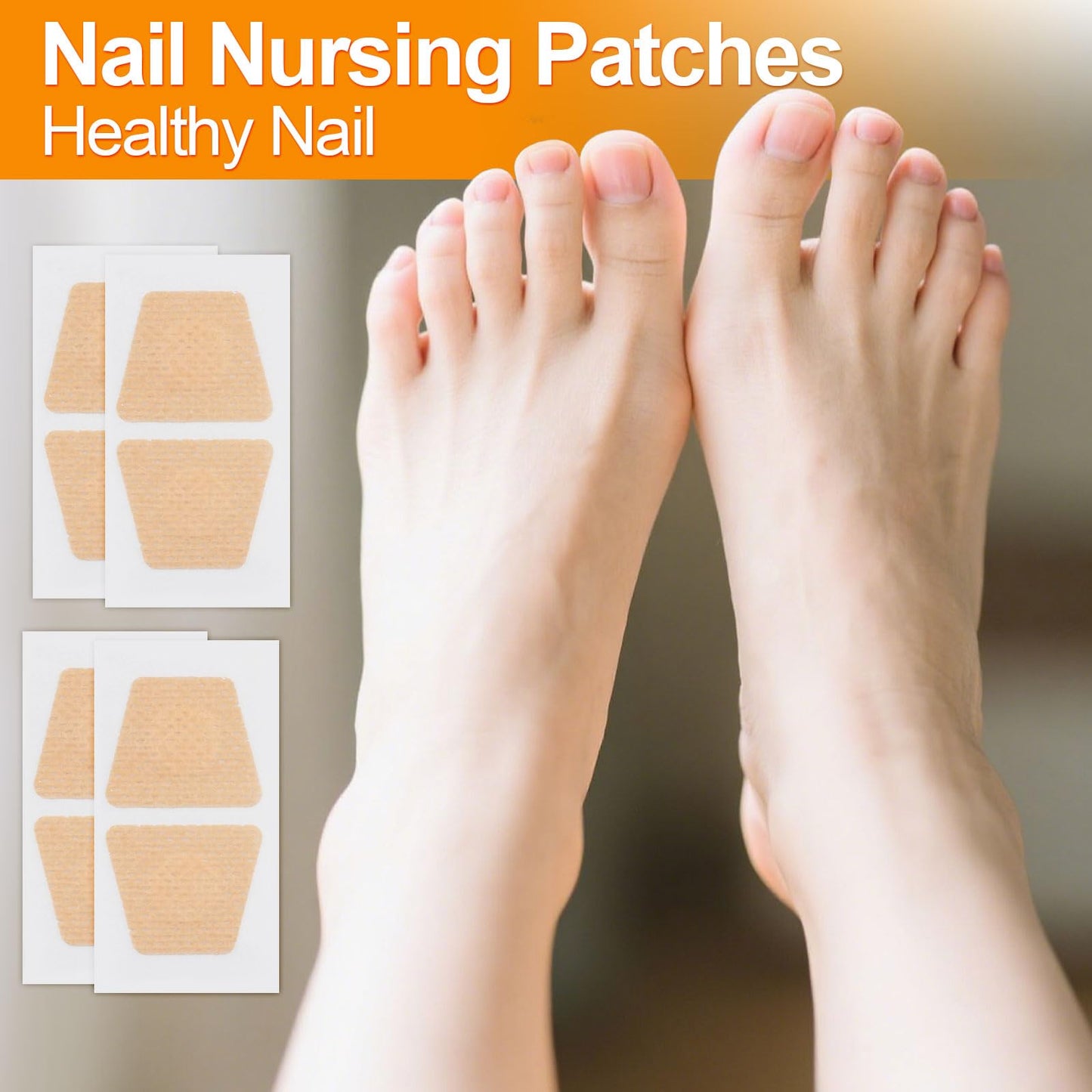 100pcs Nail Patches, 8-Hour Overnight Toenail Appearance Strips Extra Adhesive Daily Nail Nursing Stickers