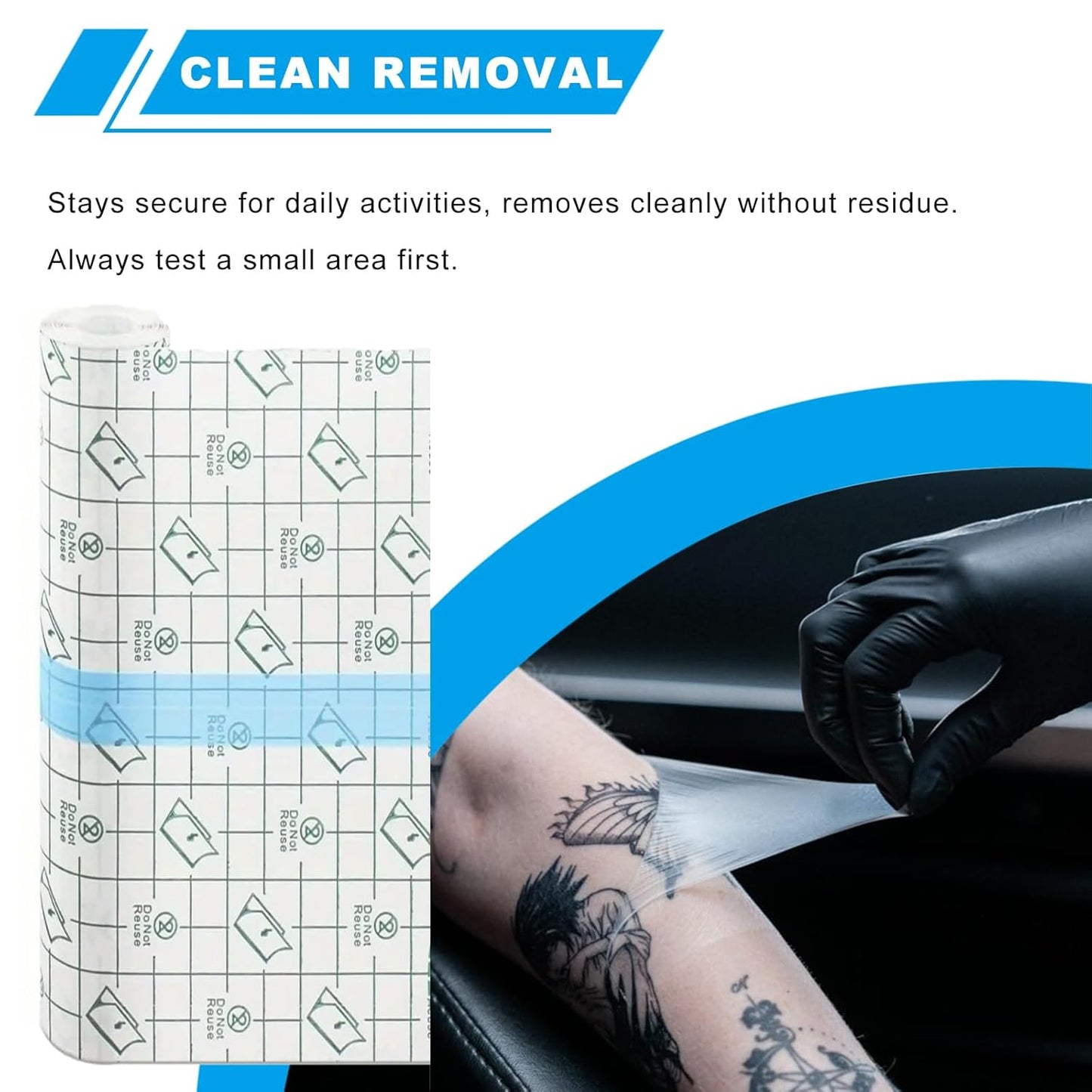 Emalla Waterproof Tattoo Cover - 9 Rolls Second Skin Aftercare Bandage | 2", 4", 6" x 2.2 Yards for Healing & Swimming