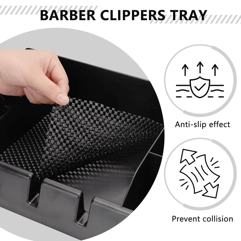 Professional Barber Tray Station – Multi-Functional Hair Clipper & Trimmer Holder with Detachable Design, Non-Slip Base (12.87" x 8.9")