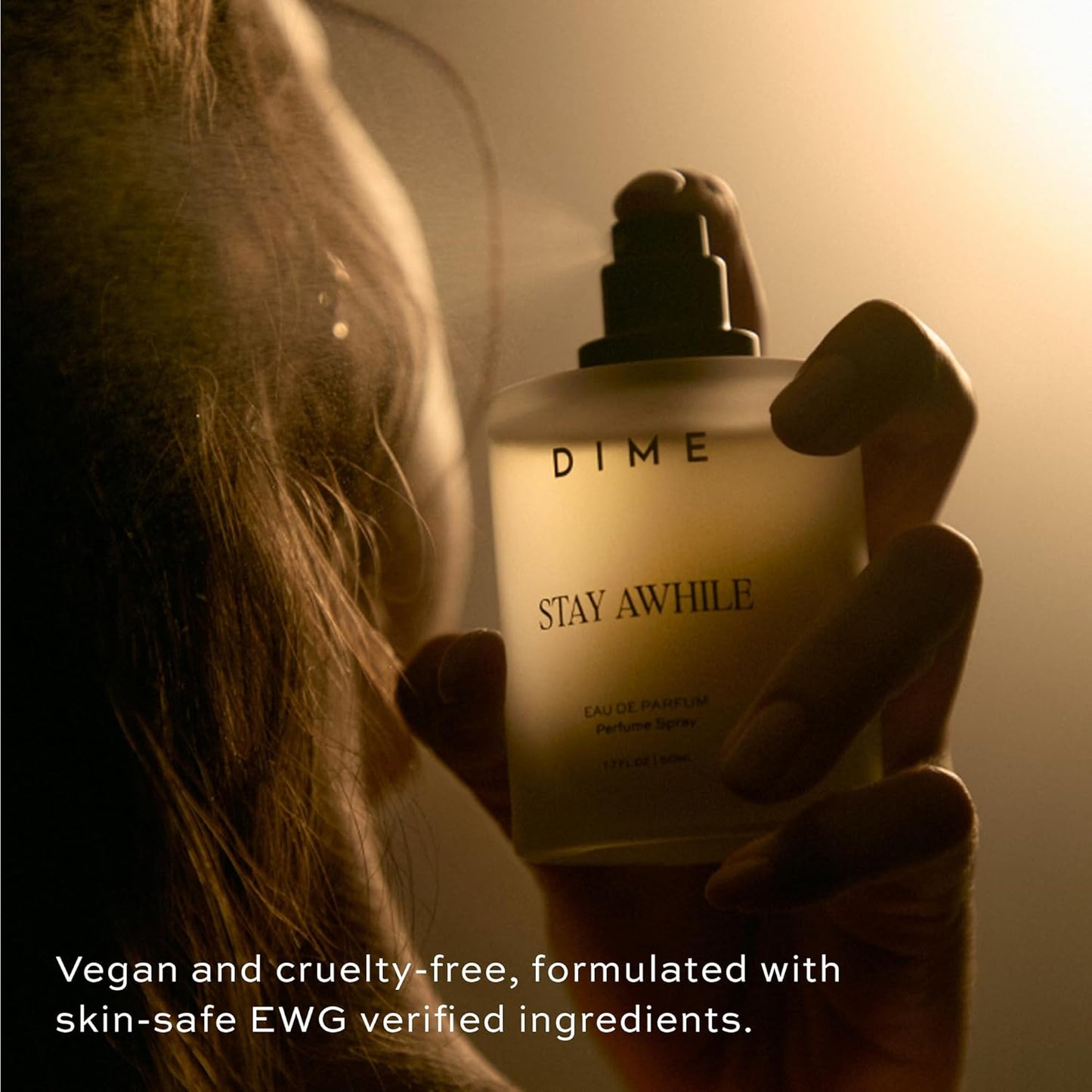 DIME Beauty Stay Awhile Perfume for Women - Warm Gourmand Fragrance with Toasted Pistachio & Cashmere Musk | 1.7 oz / 50 ml