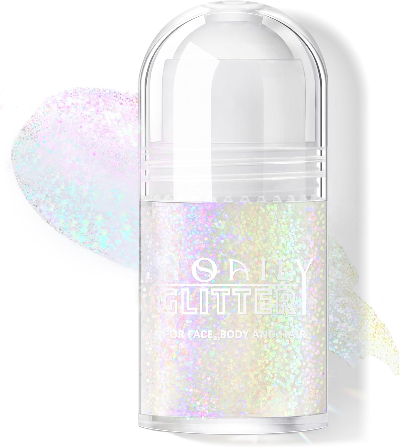 HOSAILY Holographic Body Glitter Gel - Color Changing Chameleon Effect | Sparkling Pink, Chunky Mermaid Sequins for Festivals