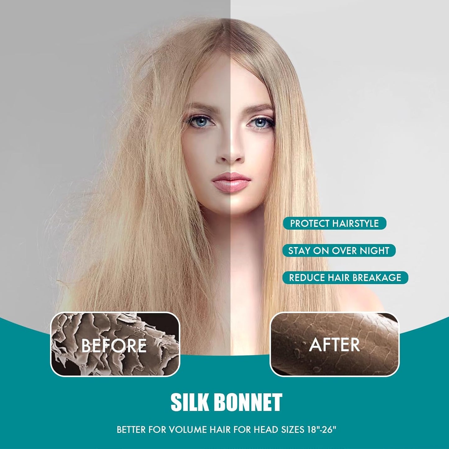 Silk Bonnet for Sleeping | Adjustable Soft Satin Lined Night Cap - Double Layer Design