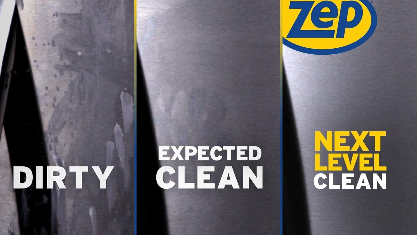 Zep Stainless Steel Cleaner - 14 oz Polish for Metal Surfaces | Protects Against Fingerprints & Water Spots