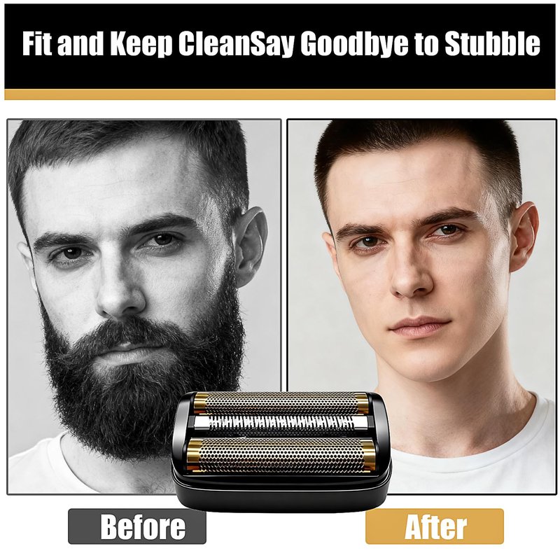 Shaver Replacement Golden Foil and Cutters compatible with Andis 17155 Pro lithium titanium foil shaver Replacement Heads(2 pack Black)