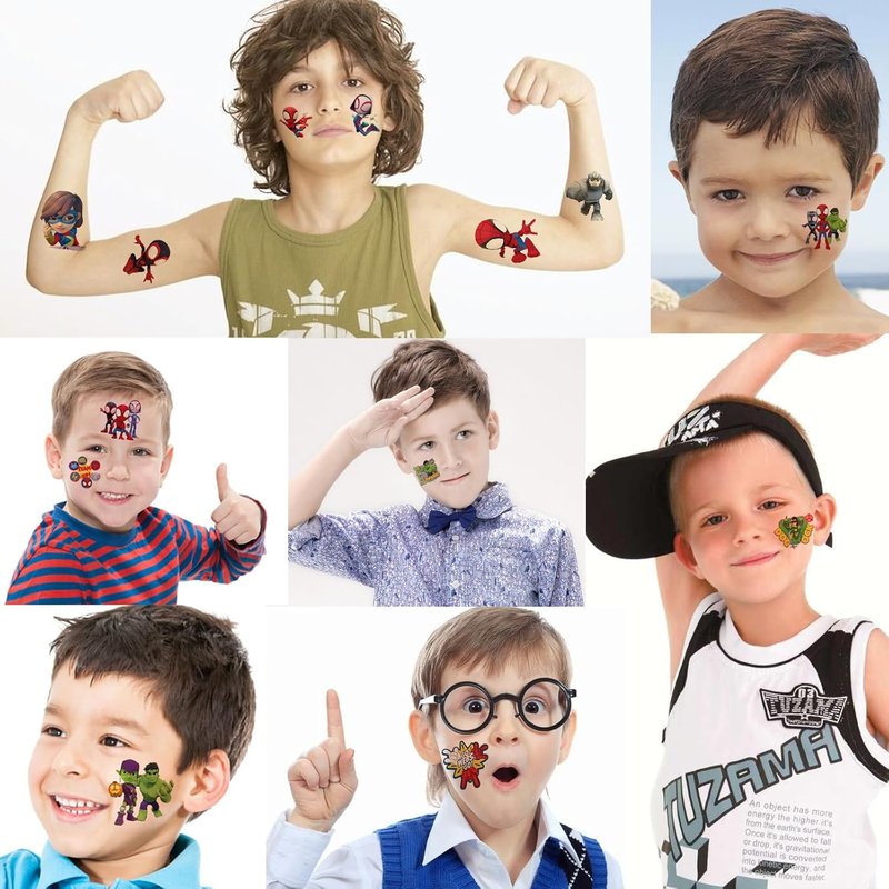 Spider-Man Temporary Tattoos - 40 Sheets of Birthday Party Supplies | Kids' Cartoon Stickers for Home Activities & Rewards