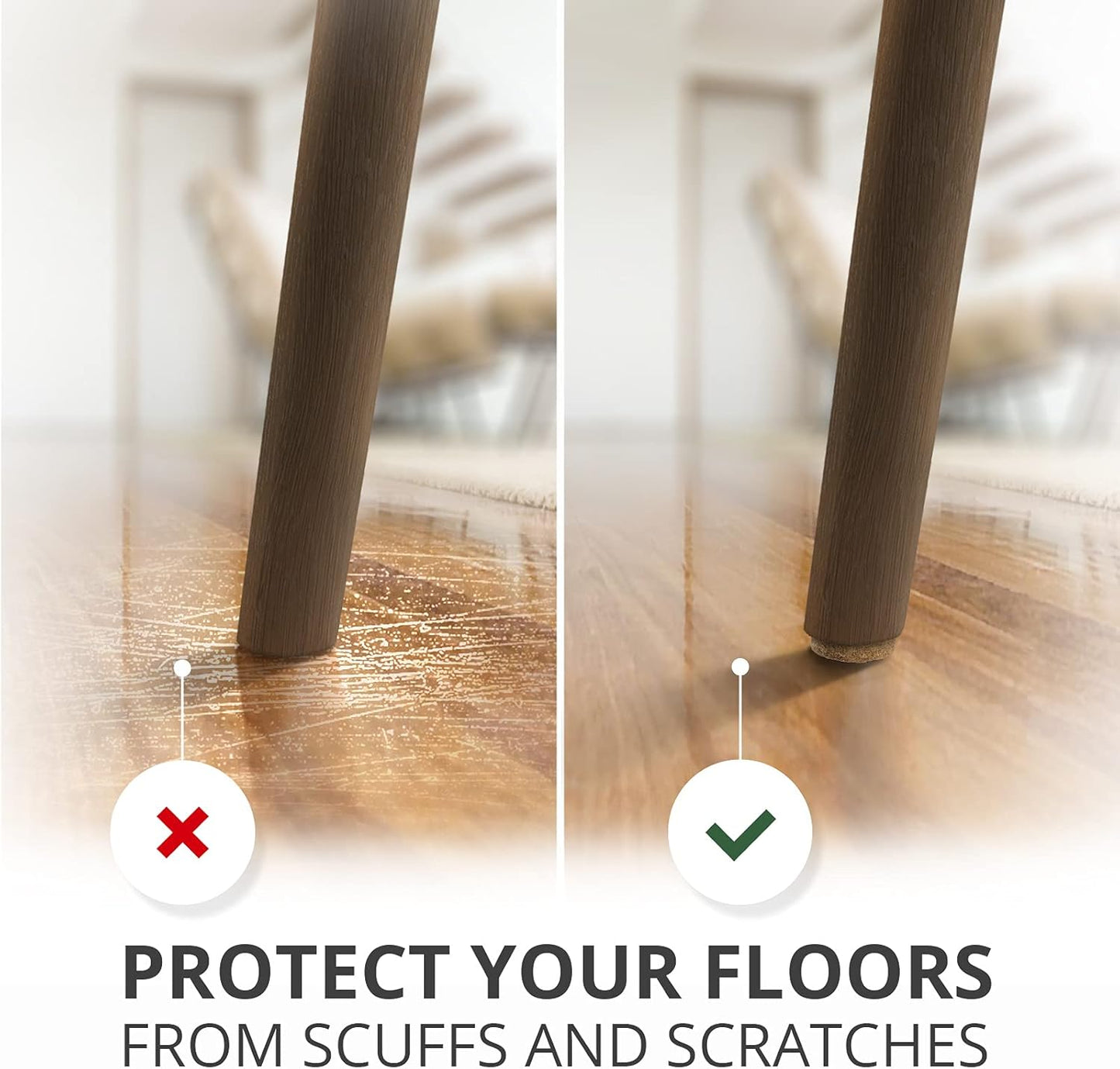 X-PROTECTOR Felt Furniture Pads - 133 PCS Premium Floor Protectors for Hardwood & Laminate | Brown & Beige