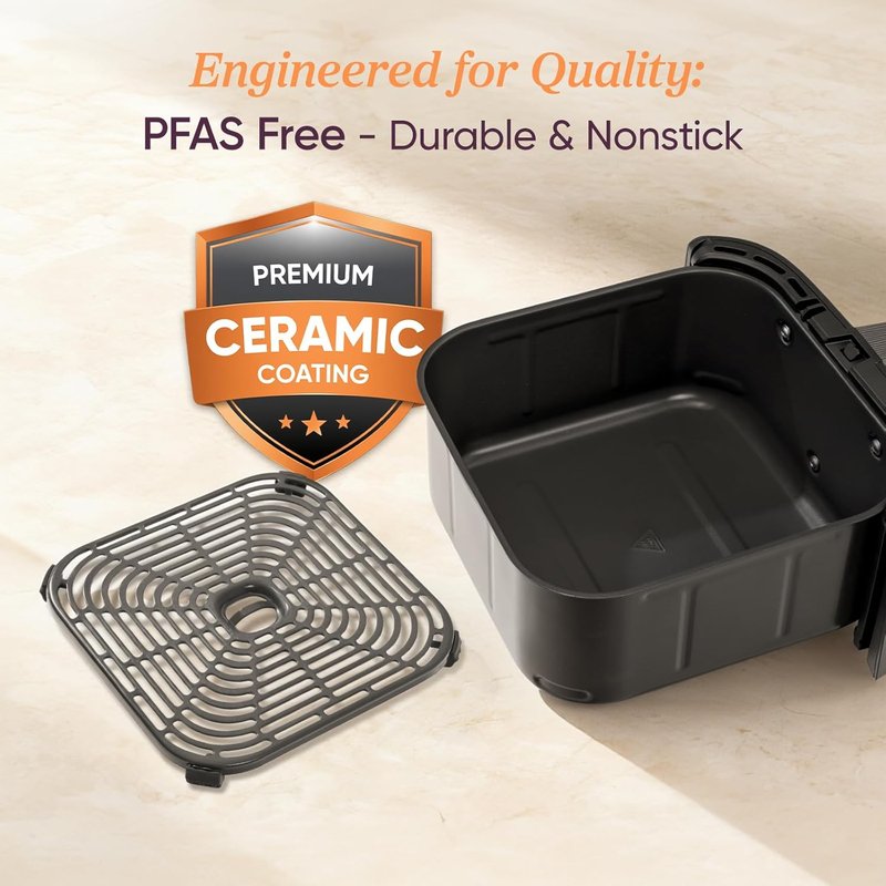 Cosori 9-in-1 Air Fryer - 6 Qt PFAS-Free Ceramic Coating, Precise Heating | Dark Gray