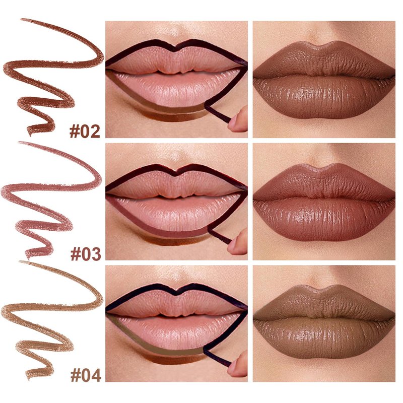 Peel Off Lip Liner Stain Kit - Long Lasting Waterproof Lip Tint with Tweezer | 3 Colors for Natural Matte Finish