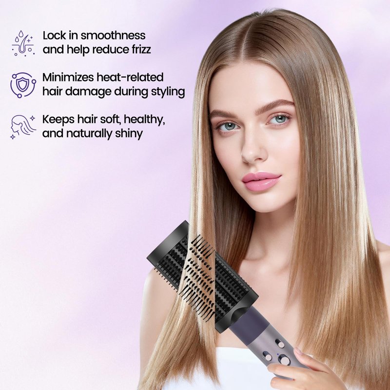 ZEPHBLOW Anti-Snag Loop Brush for Dyson Airwrap, Loop Detangling Smoothing Brush Compatible with Air wrap Attachments, Smooth Glide Anti-Tangle Comb for Thick, Curly Tangled Hair Frizz Control