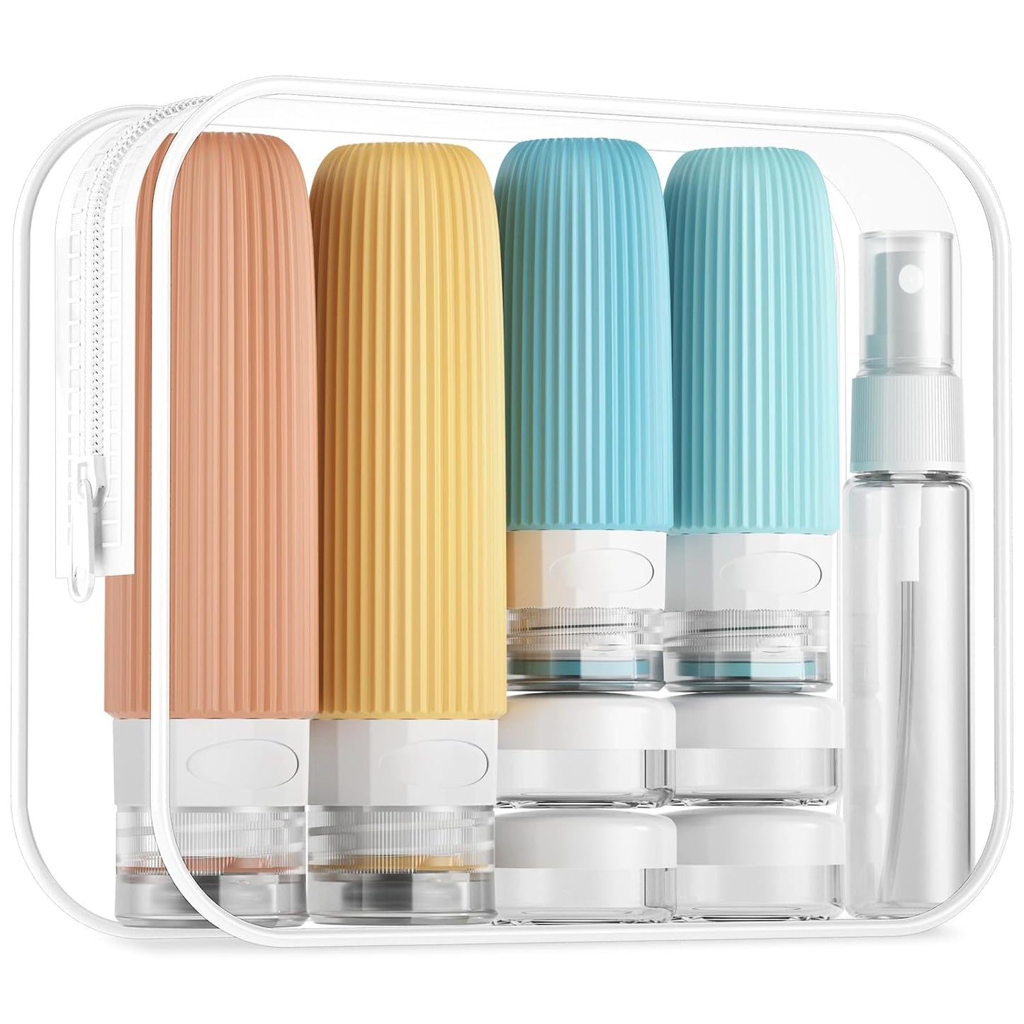 Travel Bottles for Toiletries - 16 Pack Silicone Containers | 6oz Leak-Proof Shampoo & Conditioner Set