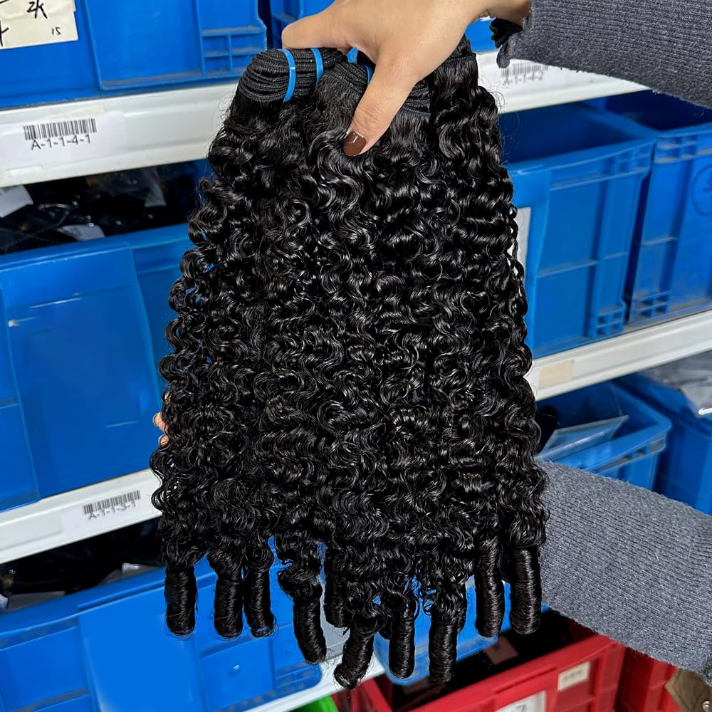 Burmese Curly Hair Bundles - 100% Unprocessed Raw 15A Kinky Curly Weave | 18-20-22 Inch, Natural Color