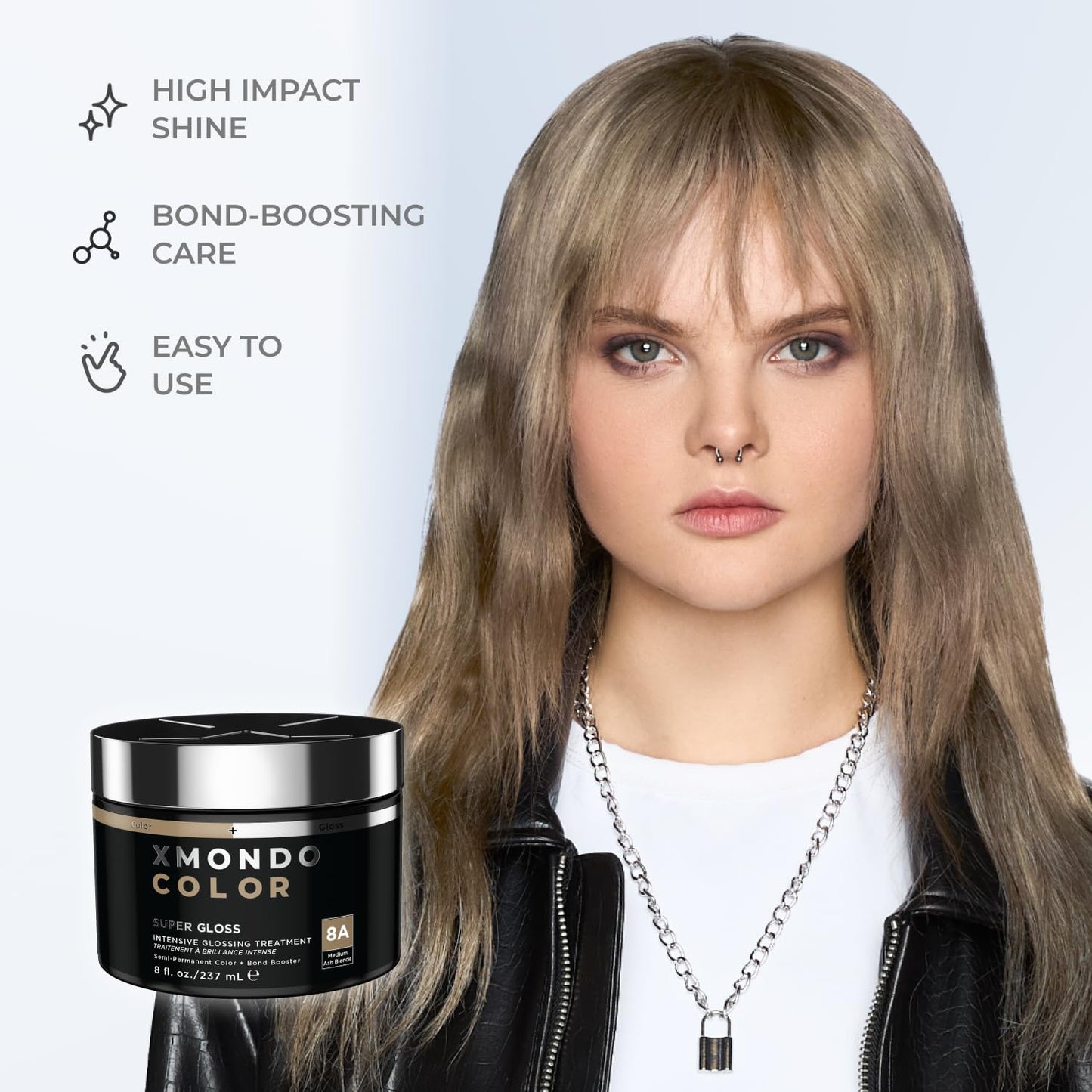 Ash Blonde Color Depositing Mask - Nourishing Semi-Permanent Hair Dye with Bond Boosters | 8 Fl Oz