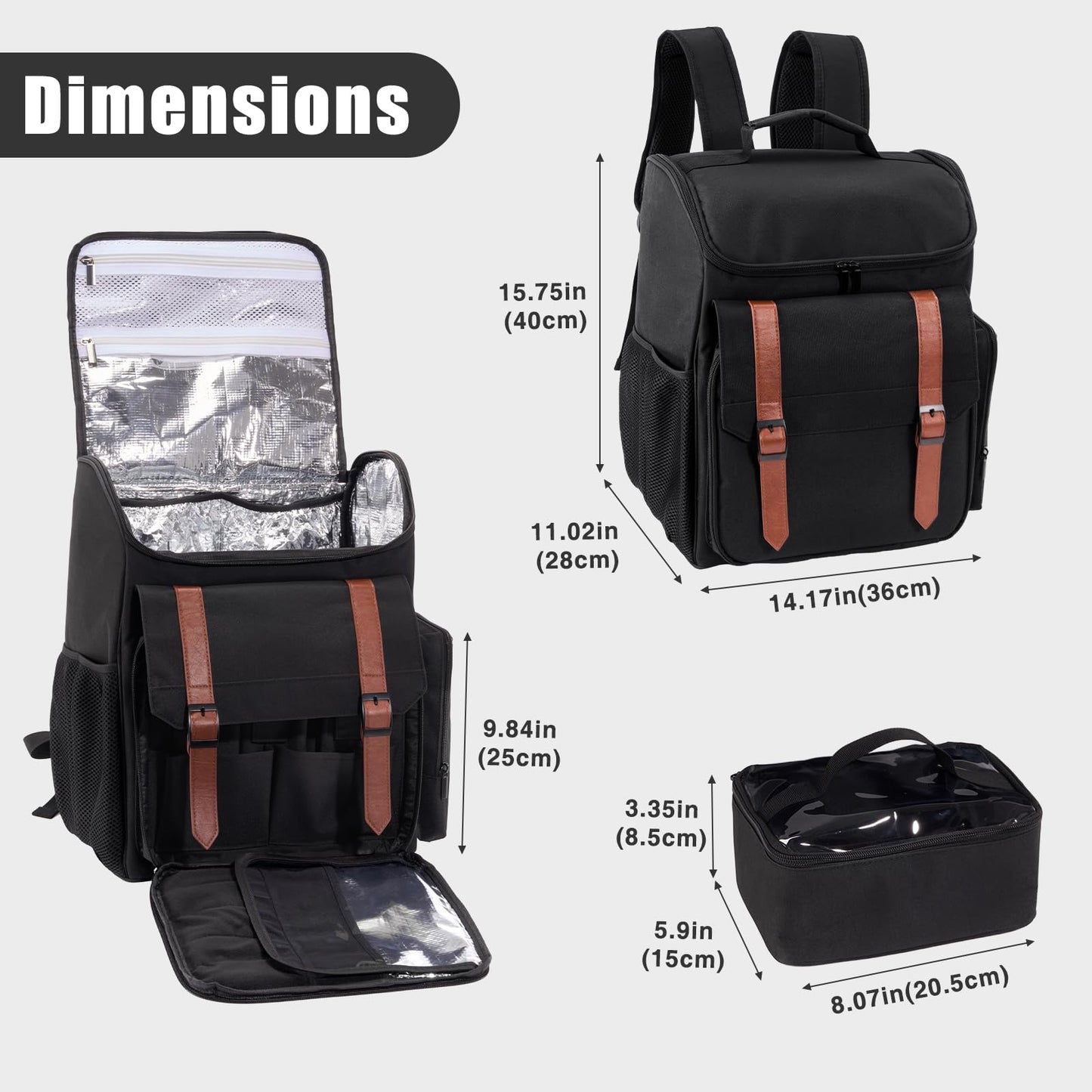Hautton Traveling Barber Bag, Large Capacity Travel Hairdresser Case with Shoulder Strap Hairstylist Cosmetology Backpack for Hair Cutting Tools Barber Essential Supplies -Black