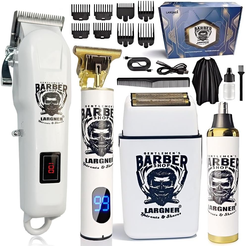 Professional Hair Clippers for Men - Cordless T-Blade Trimmer | Rechargeable Beard & Hair Cutting Tool
