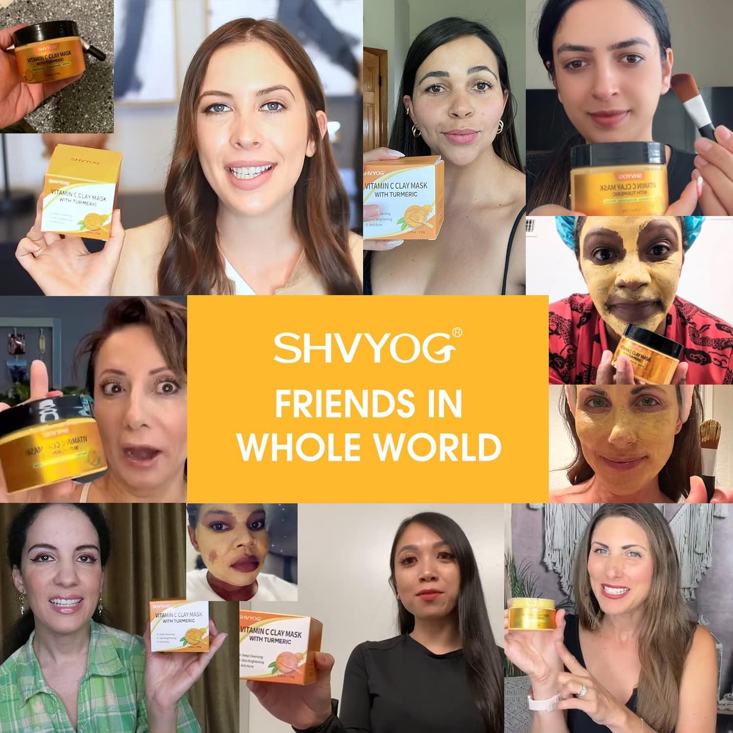 Turmeric Vitamin C Clay Mask - Deep Cleansing Facial Mask for Dull & Blemish-Prone Skin | 5.29 Oz (150g)