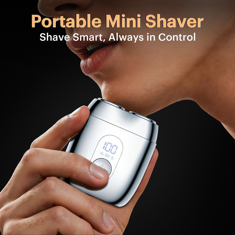 2026 New Alloy Mini Electric Shaver for Men, Portable Travel Rechargeable Razor with Mirror Cap, Waterproof, Smooth & Close Shave, Ideal Gift for Husband Boyfriend, RX40+Gift Bag