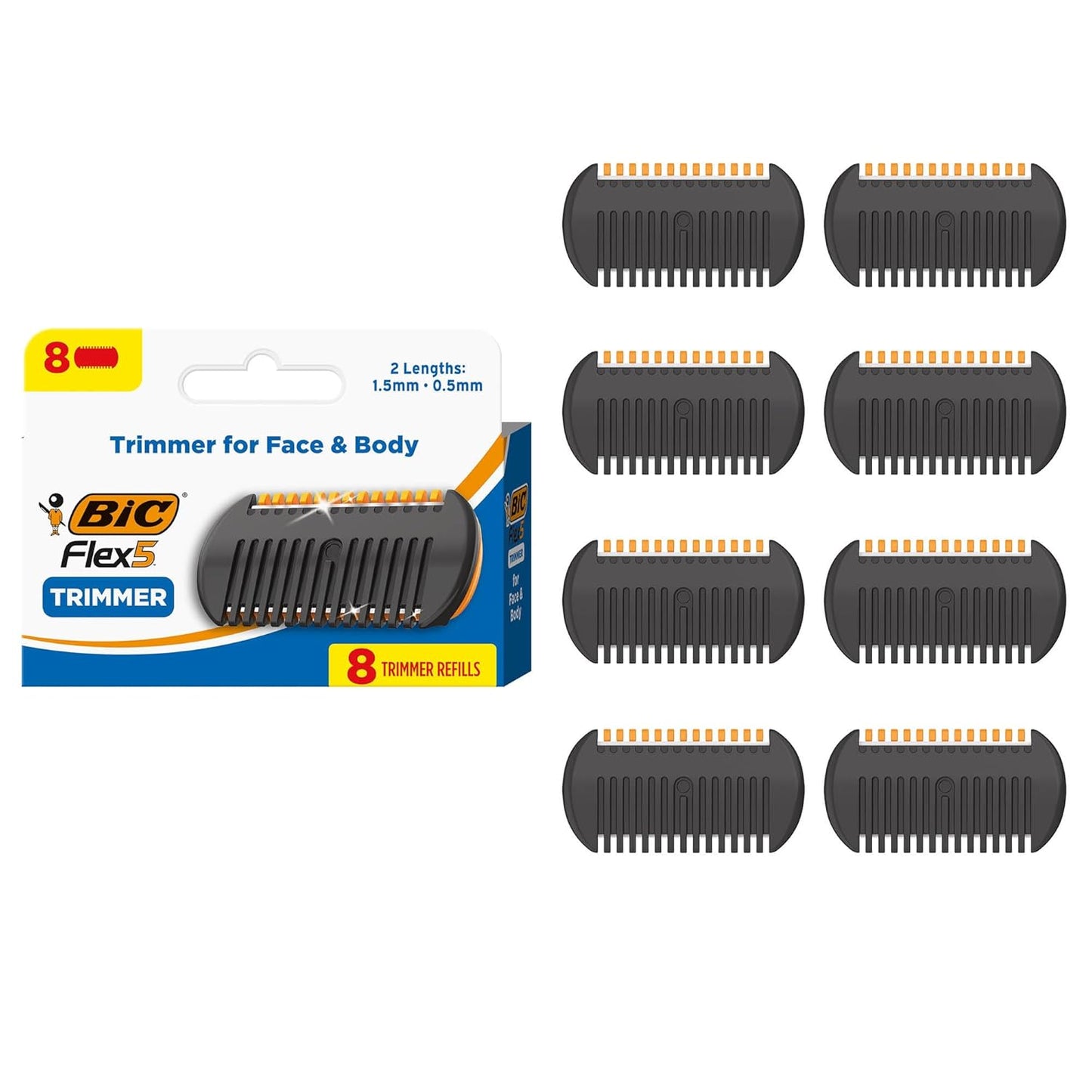 BIC Flex 5 Men's Grooming Kit - 3-in-1 Beard Trimmer, 5-Blade Razor & Precision Edger | 3 Cartridges, 6 Trimmers