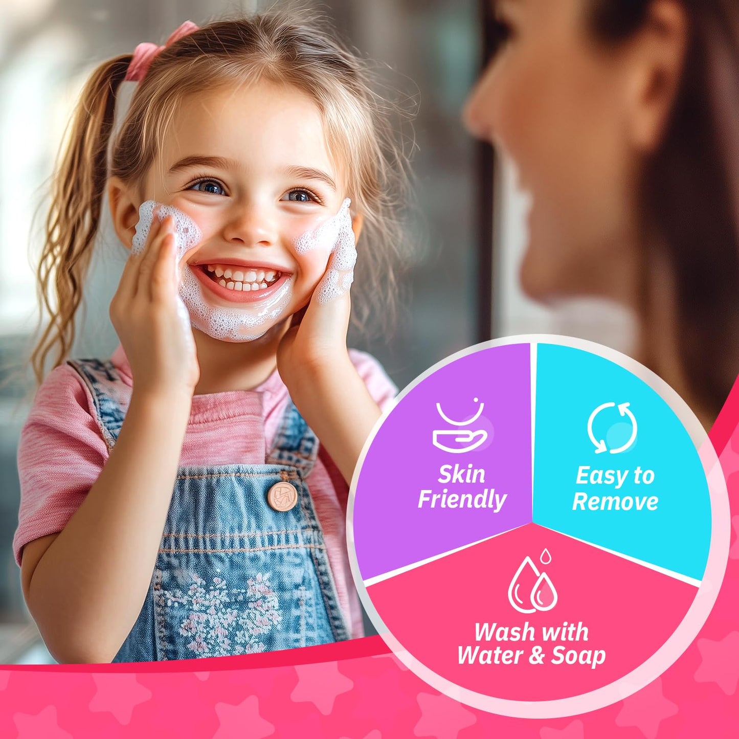 ULOVEME Talc-Free Kids Real Makeup Kit for Little Girls - Mica-Based Safe Formula, Real, Non Toxic, Washable - Ideal for 4 5 6 7 8 Years Old Girls Birthday, Dress Up Party