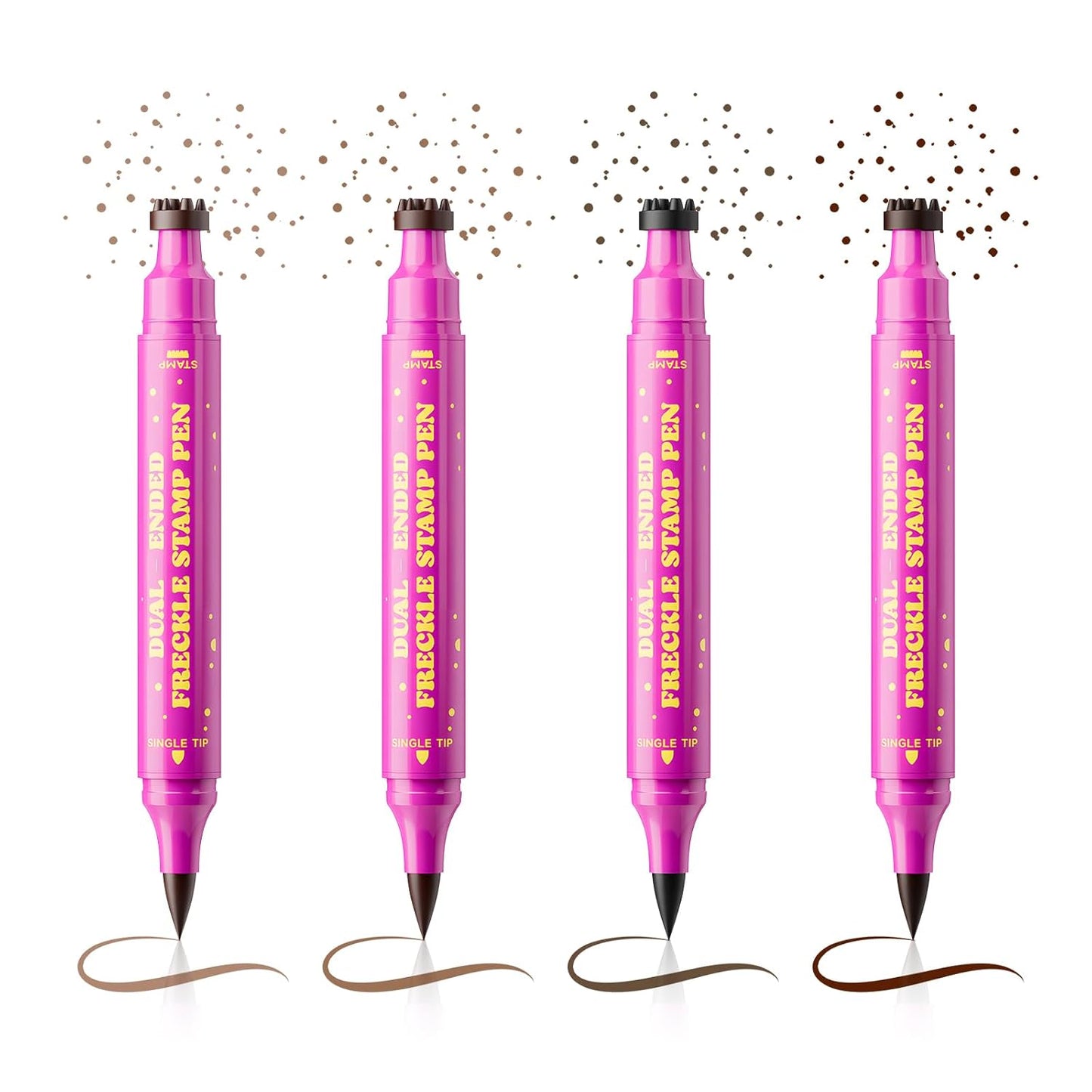Freckle Stamp Pen - Dual-Ended Waterproof Makeup Marker | Soft Sponge & Precision Tip for Realistic Freckles - 03 Deep Espresso Brown