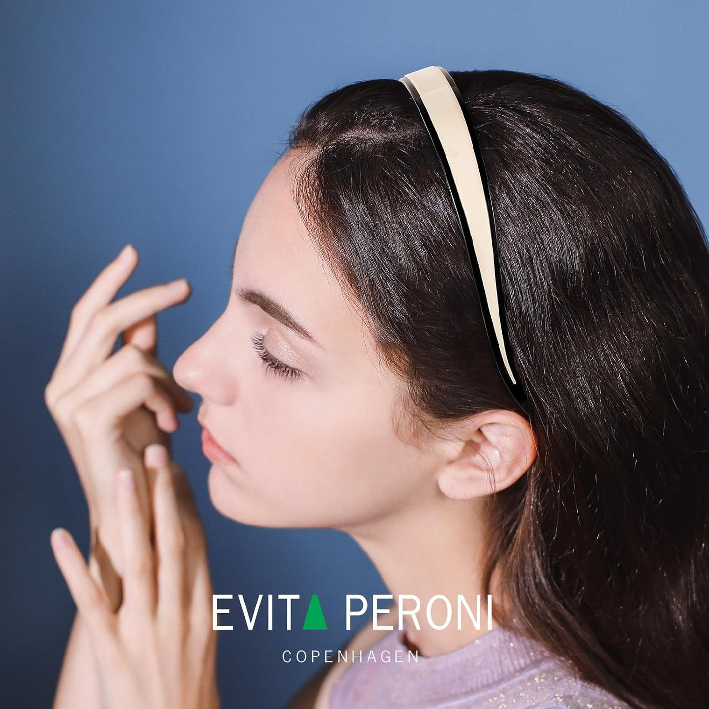 Evita Peroni Headband for Glasses - Stylish Black & Off-White Hair Accessory | Comfortable Non-Slip Design