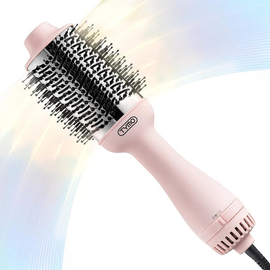Tymo Hair Dryer Brush - 4-in-1 Ionic Volumizer & Hot Air Straightener | Pink, 2.85 Inch Oval Barrel