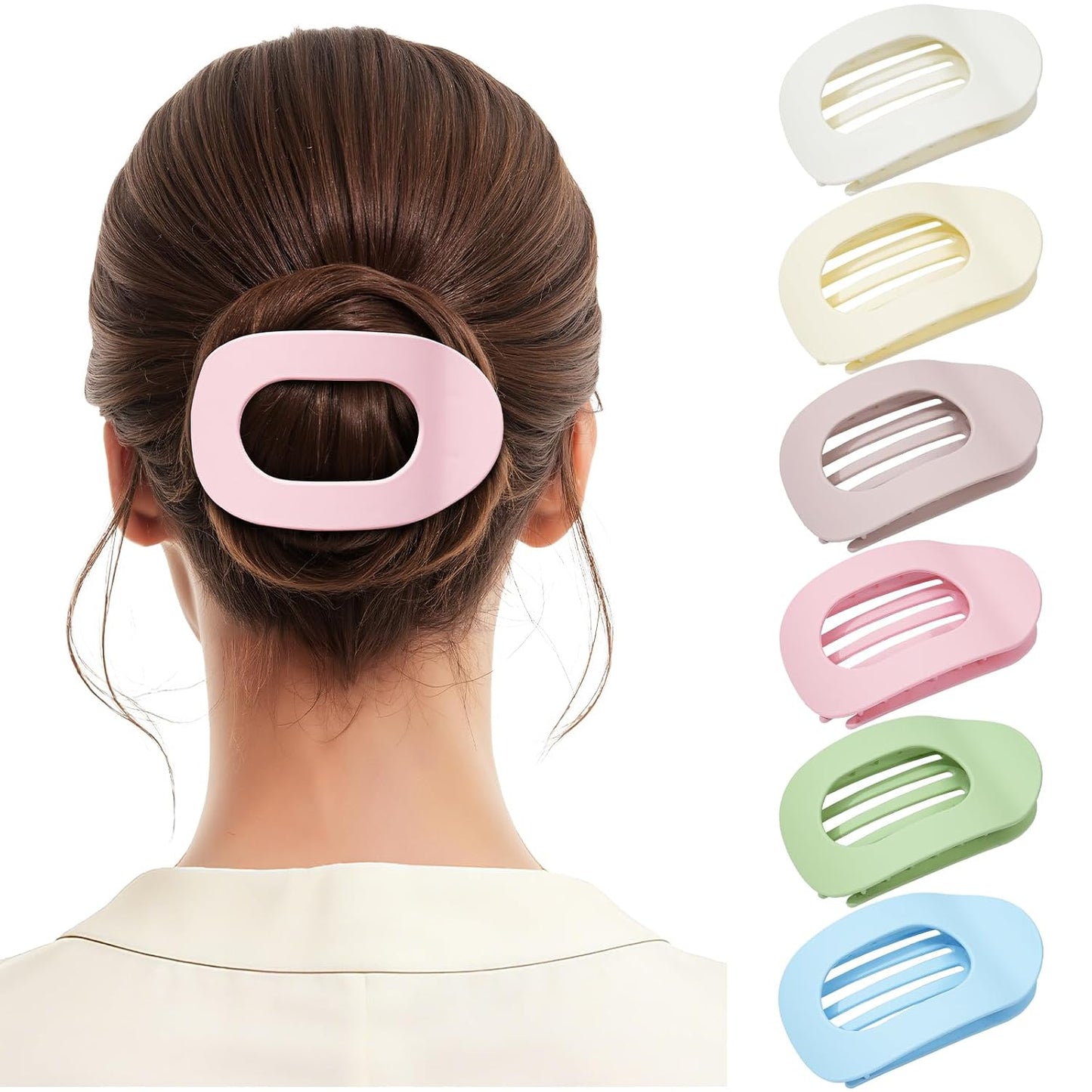 Flat Hair Clips for Women - 6 PCS French Medium Claw Clips for Thick or Thin Hair | Strong Grip Non-Slip Design