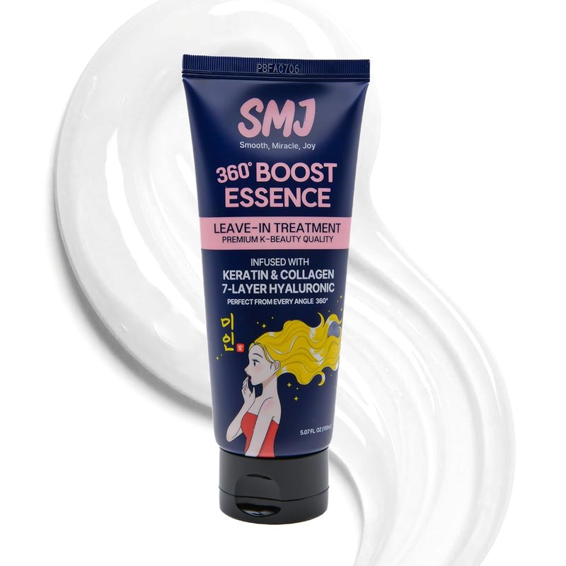 360° Boost Essence Leave-In Treatment - Silky K-Beauty Hair Serum, Anti-Frizz & Shine, Keratin & Collagen | 5.07 FL OZ