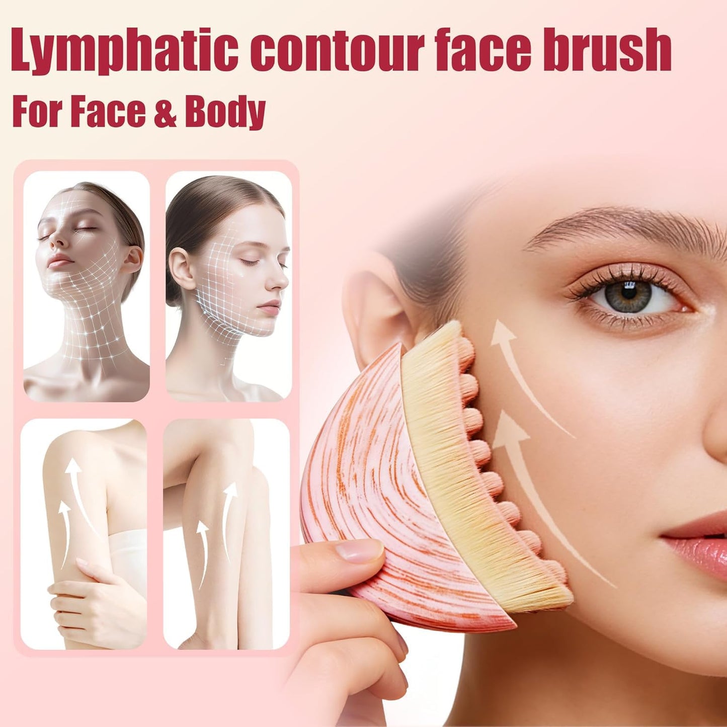 JBSZTH Lymphatic Contour Face Brush 2-Pack Gua Sha Massage Tool Drainage