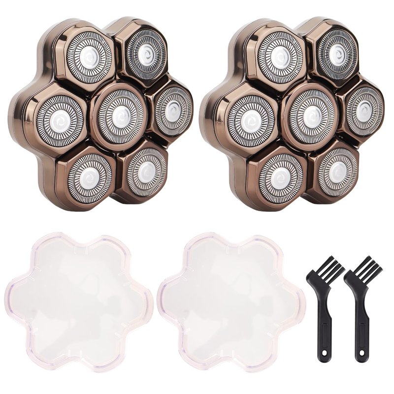 7 Blades Shaver Head - Men's Electric 7D Shaver Replacement Heads Universal Magnetic Replacement Blade Head Electric Razor for men,2 Pack