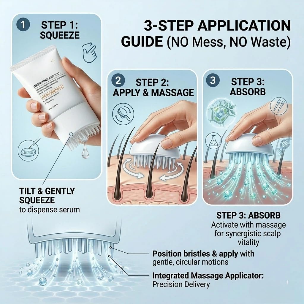 Hair Growth Serum - Scalp Revitalizing with Heartleaf Exosomes & Built-in Applicator Brush | Korean Hair Care Solution