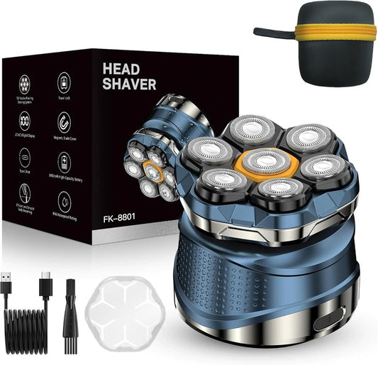 Head Shavers for Bald Men - IPX7 Waterproof Electric Razor with 7D Floating Blades | Wet/Dry Grooming Kit