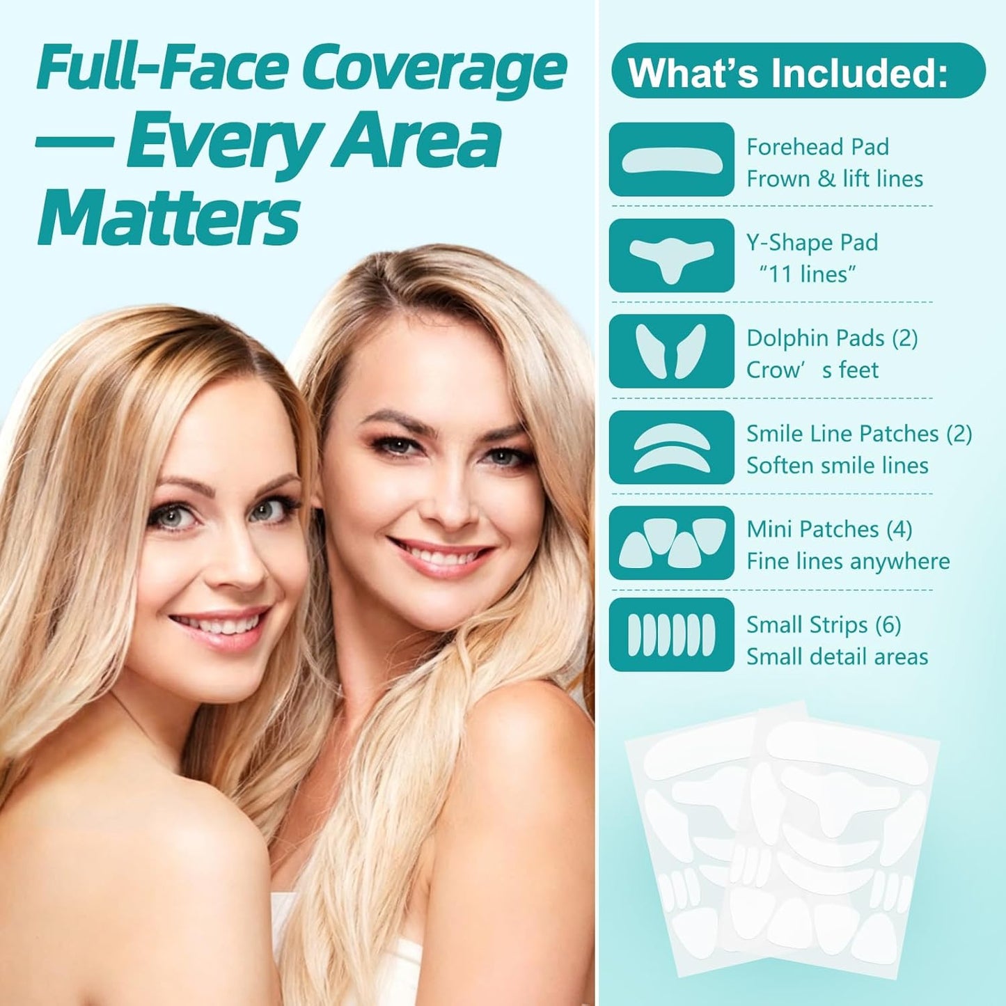 Face Wrinkle Patches - 208 Pcs Overnight Anti-Wrinkle Tape for Forehead & Smile Lines | Comfortable Stay-On Design