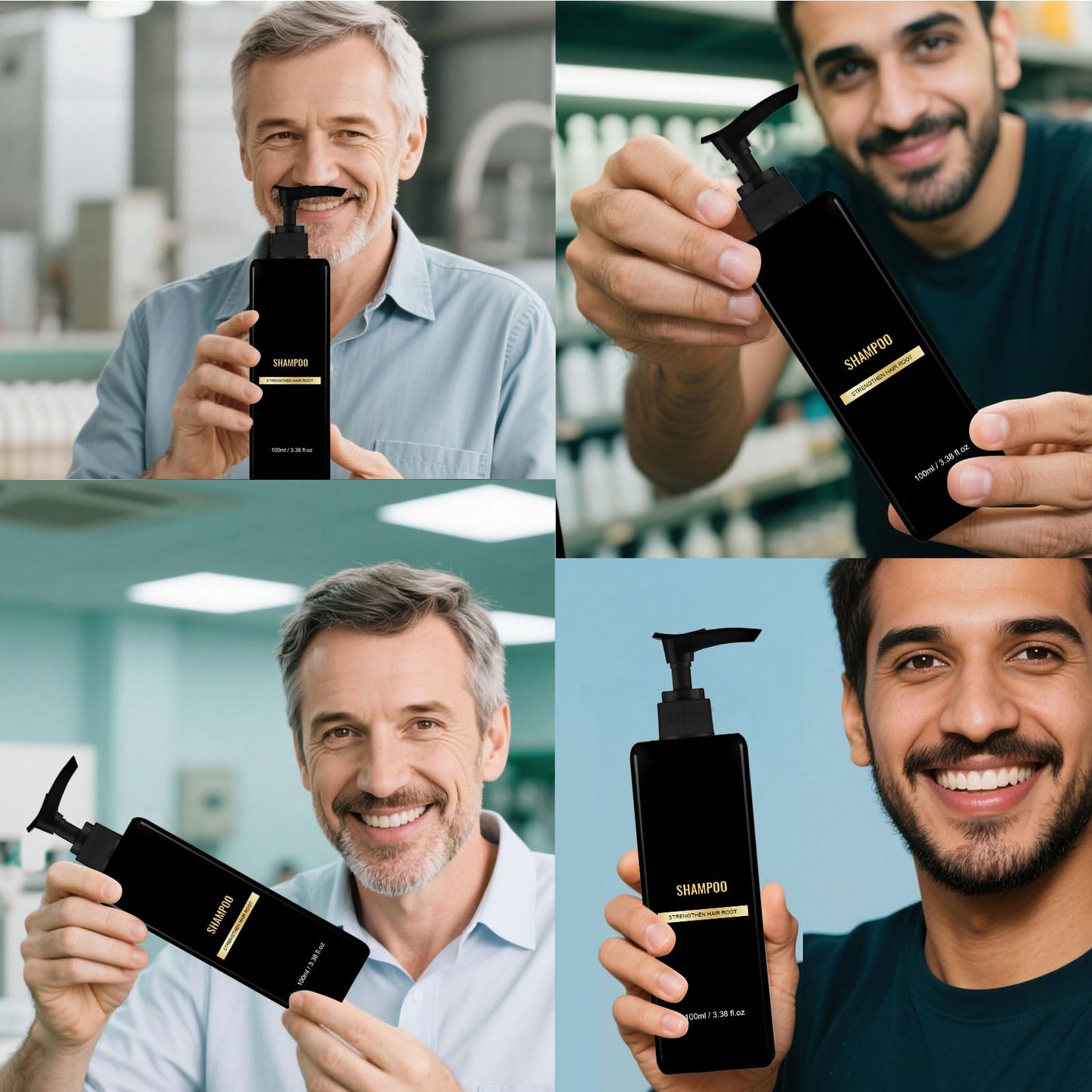 2Pcs Nourishing Shampoo for Men, Gentle Daily Hair Cleanser, Natural Botanical Infusion for Fuller Looking Hairs, Unisex Hair Care Shampoo 100ml*2