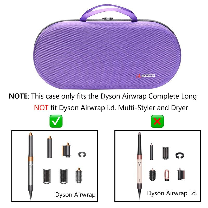 RLSOCO Hard Case for Dyson Airwrap Complete Long/Complete Styler HS08 HS05 HS01,NOT for Dyson Airwrap i.d. - Fits 4pcs Long Barrels or Short Barrels - Violet (Case Only,Hair Styler is not Included)