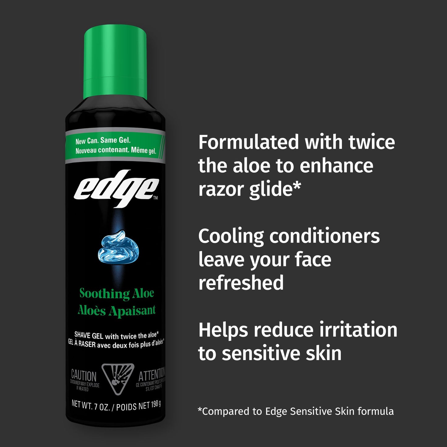 Edge Shaving Gel for Men, Soothing Aloe with Twice The Aloe, (6 Pack) - Shave Gel For Men That Moisturizes, Protects and Soothes To Help Reduce Skin Irritation