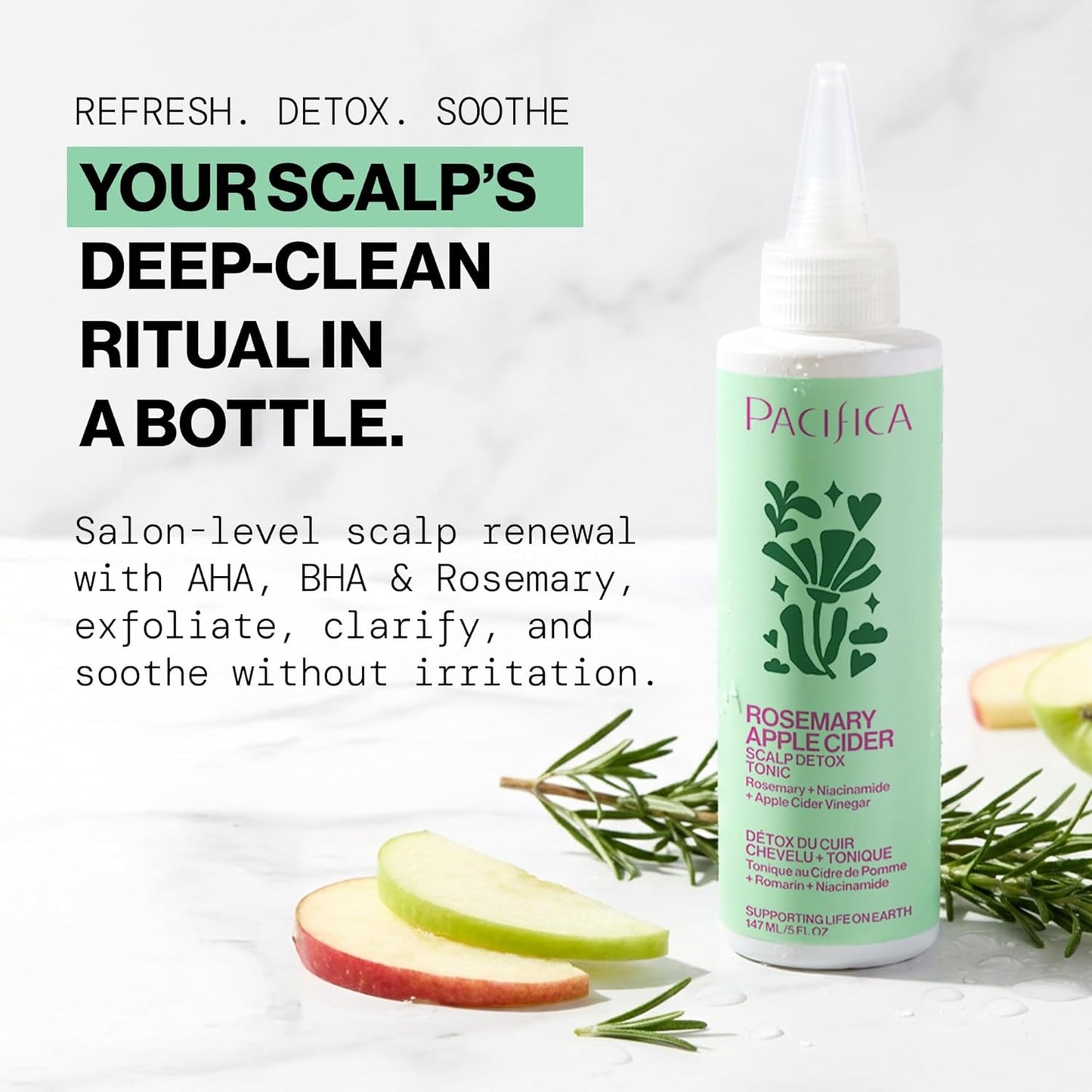 Pacifica Scalp Detox Tonic - Exfoliating Scalp Treatment with Glycolic & Salicylic Acid | 5 oz