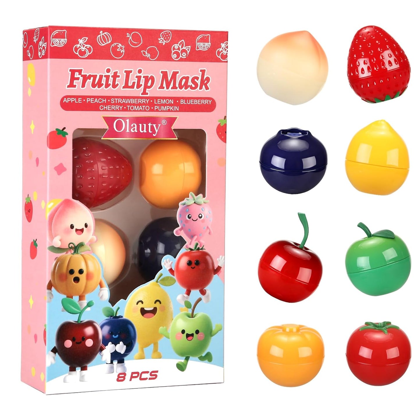 Bee Lip Balm Set - 8 PCS Fruit Flavored Moisturizing Lip Masks | Perfect Gift for Women, Easter & Mother's Day