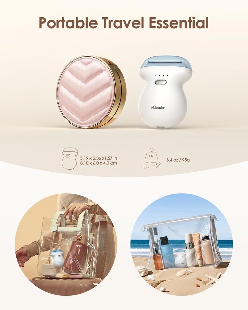 Mini Electric Shaver for Women, Travel Body Hair Trimmer Hair Removal Razor with LED Display, Waterproof Wet/Dry Use Type-C Charging, On-The-Go Skin