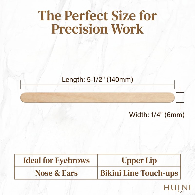 Huini 1000 Ct. Wooden Waxing Applicators Sticks for Face & Eyebrows Wax Spatula Hair Removal CD-S02-3