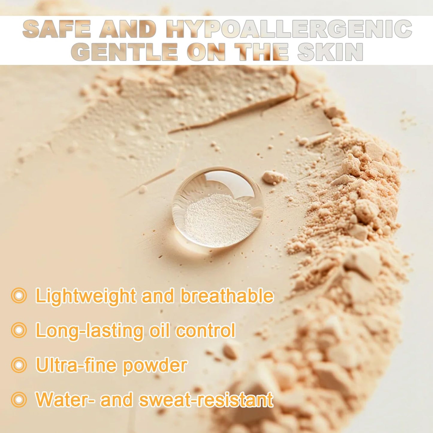 Mineral Sunscreen Setting Powder, SPF 35 Brush Sunscreen Powder for Face & Scalp, Long Lasting Lightweight Breathable, Oil Control Natural Matte Finish for All Skin Type (Medium)