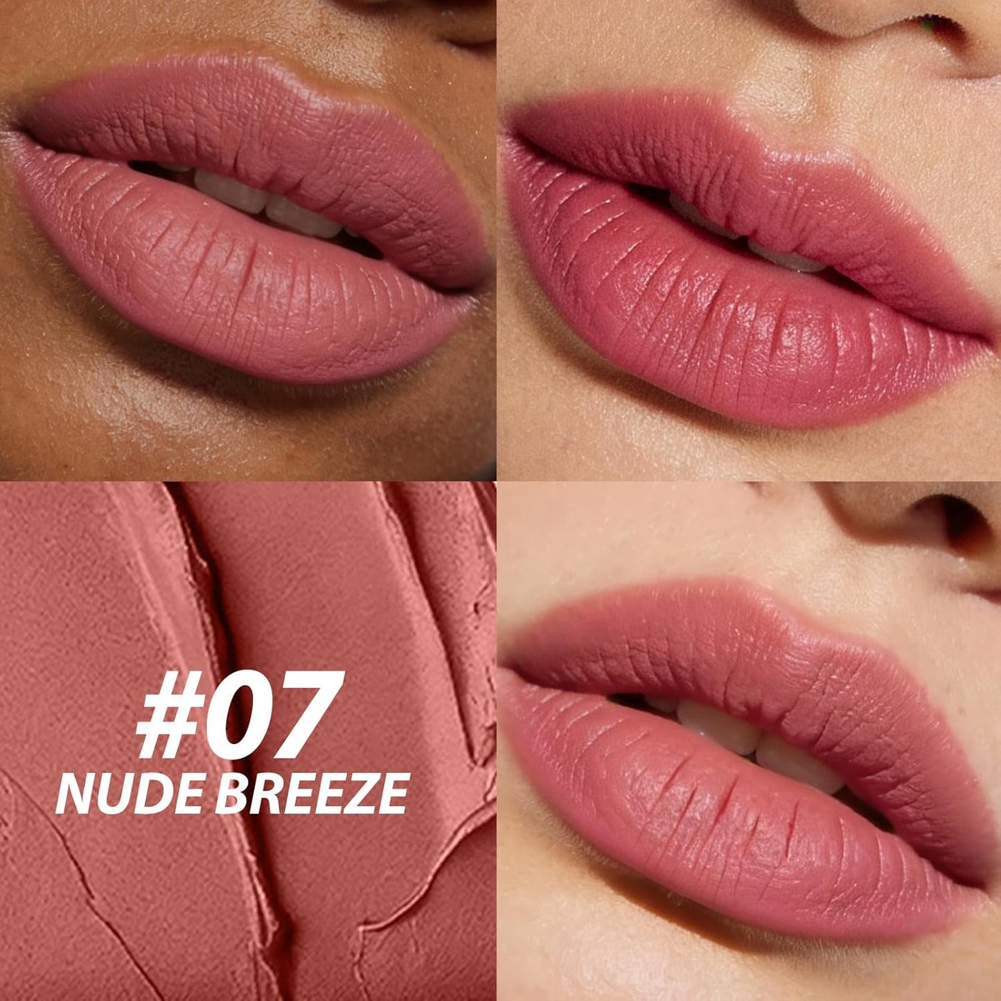 10Pcs Velvet Matte Lipstick Set - High Pigment, Long-Lasting, Waterproof | Soft Dark Nude Shades for Women