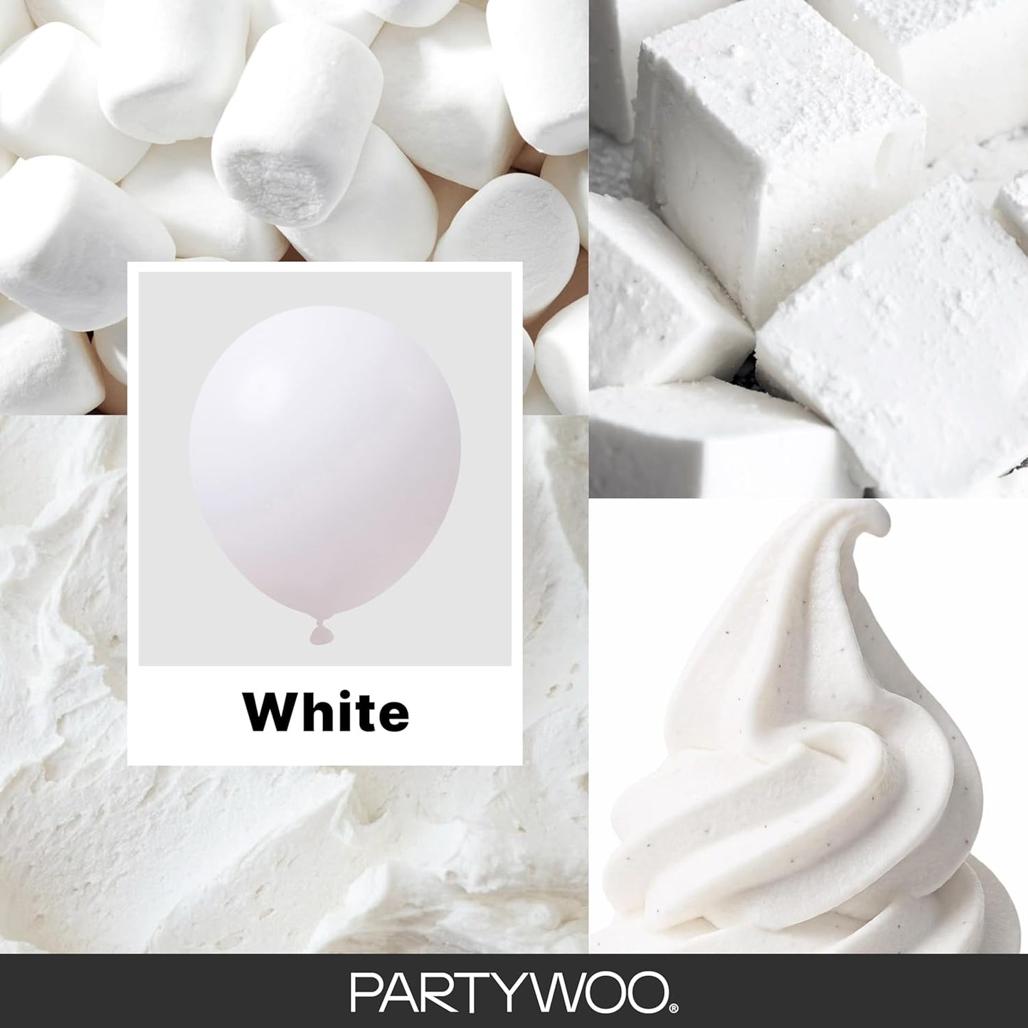 White Latex Balloons - 155pcs Matte White Balloon Arch Kit | 18", 12", 10", 5" for Weddings & Parties