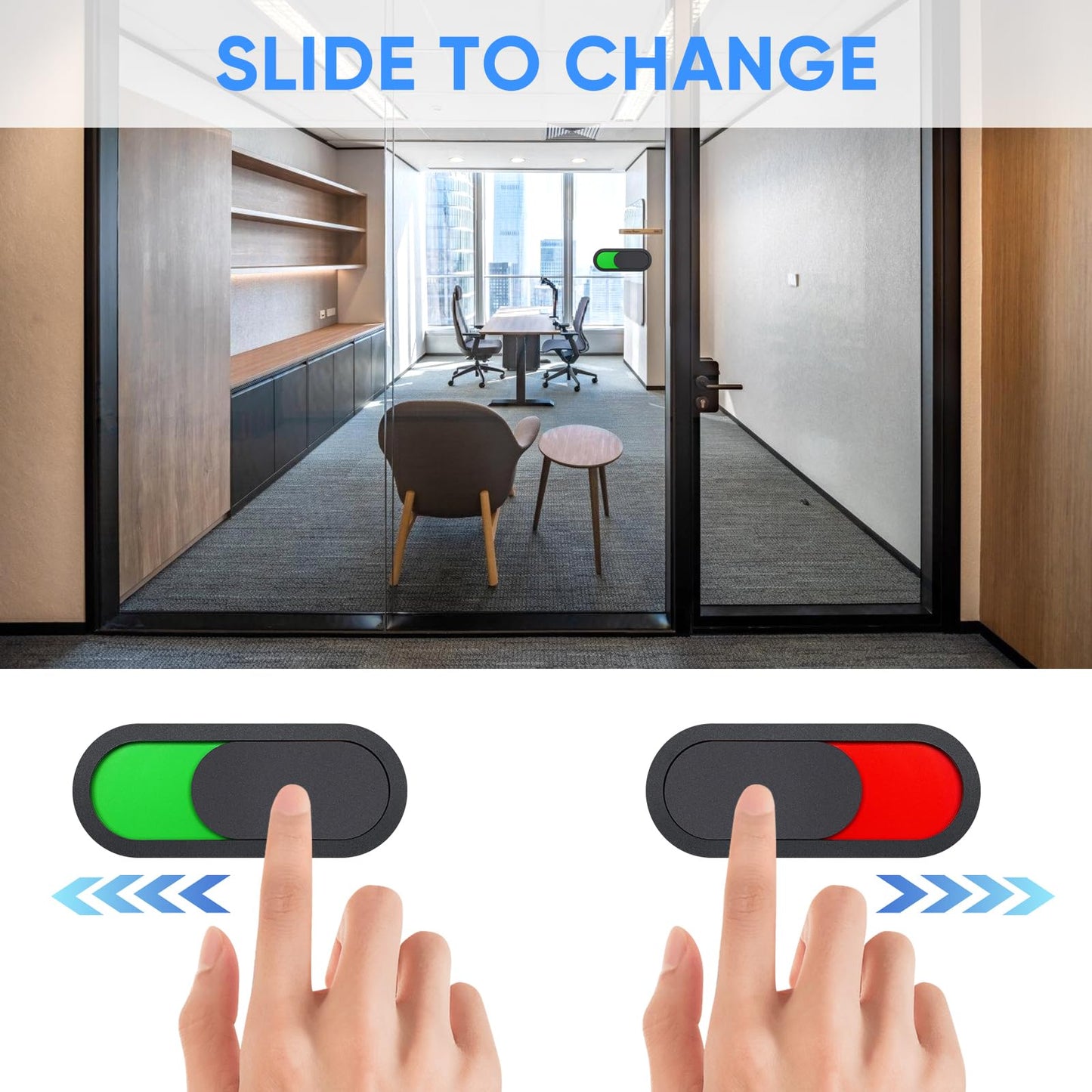 POPETPOP Vacant Occupied Privacy Sign: Do Not Disturb Office Door Sign for Home Restroom Conference Hotels Hospital - Red Green Flip, 3.9'' - Black